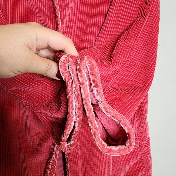 J. Jill Pink Corduroy Velvet Button Front Jacket Pockets Size 1X - Picture 11 of 16